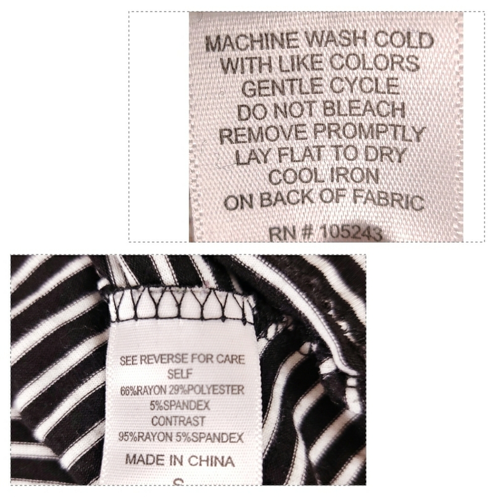 Bobeau Maxi Dress Black White Striped Hi Low S - Picture 8 of 8